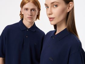 Мужская рубашка-поло Lacoste свободного кроя из плотного хлопка