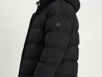 Пуховик с воротником-стойкой и капюшоном