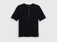 Футболка хенли из хлопка, Черный