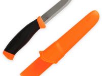 Нож с фиксированным лезвием Morakniv Companion F серрейтор, сталь Sandvik 12С27, рукоять резина/пластик