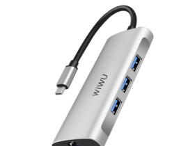 Адаптер Wiwu Alpha USB-C 6 в 1 на USB 3.0/PD/SD/TF (A631STR) (Silver)