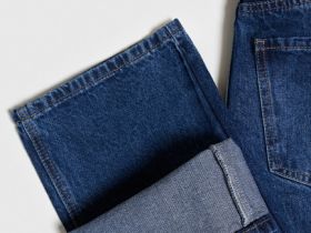 Прямые джинсы из плотного денима, Синий