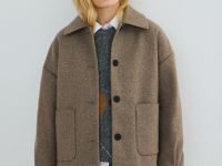 Куртка из пальтовой ткани, Бежевый