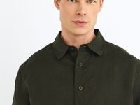 Рубашка изо льна, Зеленый