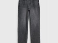 Прямые джинсы с высокой посадкой, Серый