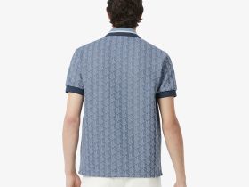 Мужское поло Lacoste классического кроя с монограммой
