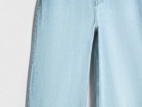 Широкие джинсы из плотного денима, Голубой