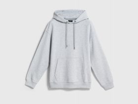 Худи с текстовым принтом, Серый