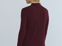 Кардиган в рубчик с шерстью, Фиолетовый