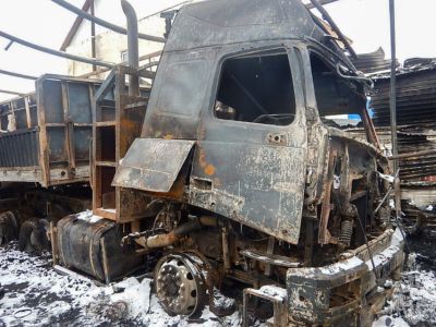 Четыре самосвала сгорели в Серебряном Бору Нерюнгринского района