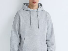 Худи с текстовым принтом, Серый