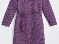 Двубортное утепленное пальто с воротником-стойкой