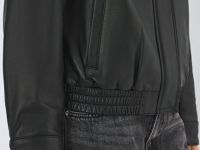 Бомбер из натуральной кожи, Черный