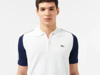 Мужское трикотажное поло Lacoste из вискозы на молнии
