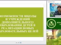 Международный вебинар "Возможности школы и учреждений дополнительного образования детей в реализации новых образовательных целей"