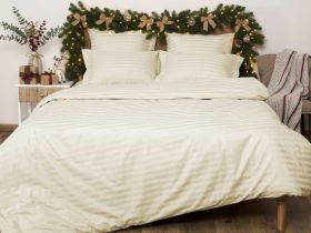 Постельное белье Экрю, страйп-сатин 40962-1