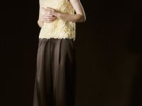 Атласные прямые брюки, Коричневый