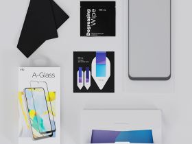 Защитное стекло VLP A-Glass для Samsung Galaxy A15/A25 с чёрной рамкой