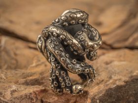 Бусина для темляка Осьминог, мельхиор