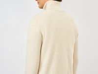 Текстурный джемпер на молнии, Белый