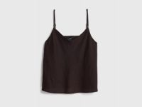 Топ изо льна на бретелях, Коричневый