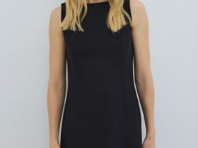 Платье мини без рукавов, Черный