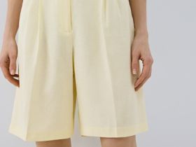 Шорты со складками, Желтый