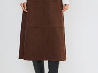 Юбка А-силуэта из замши, Оранжевый