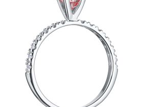 Кольцо из белого золота э0912кц01144400_pink