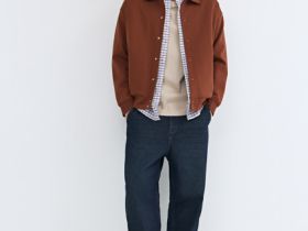 Куртка с воротником поло, Оранжевый