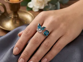 Кольцо из серебра с топазами э0671кц02260369_white