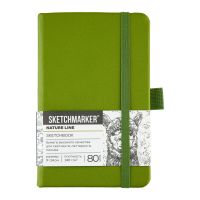 Блокнот для зарисовок Sketchmarker 9*14 см 80 л 140 г, твердая обложка Оливковый