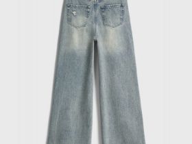 Джинсы Wide leg для девочек, Голубой