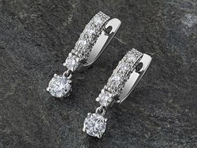 Серьги из белого золота с бриллиантами э0901сг03141500