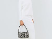 Вязаная юбка миди, Белый