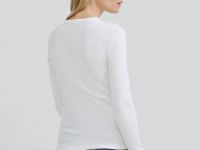 Лонгслив в рубчик, Белый