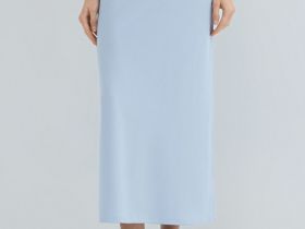 Юбка миди А-силуэта, Голубой