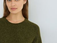 Джемпер из пряжи с шерстью альпака, Зеленый