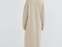 Платье-свитер с содержанием шерсти, Бежевый
