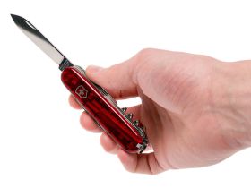 Нож перочинный Victorinox Climber, сталь X55CrMo14, рукоять Cellidor®, полупрозрачный красный, 14 функций, 91мм