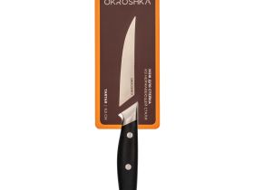Нож кухонный для стейка Okroshka Tartar 9.5 см, сталь 5cr15mov, рукоять сталь/пластик