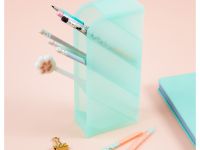 Настольная подставка MESHU, 4 отделения, тонированная мятная