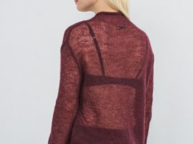 Полупрозрачный джемпер с шерстью альпака, Фиолетовый