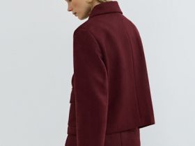 Укороченный жакет из искусственной замши, Фиолетовый