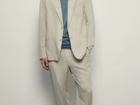 Однобортный пиджак с добавлением льна