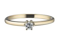 Помолвочное кольцо из красного золота с бриллиантом э0201кц04160600
