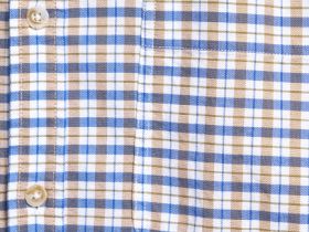 Рубашка в клетку из хлопка оксфорд, Бежевый