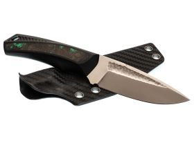 Нож Pocket Wolf Мини Тактик с долом, сталь CPR, рукоять G10/carbon, черно-зеленый