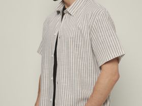 Рубашка с коротким рукавом в полоску
