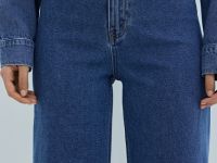 Широкие джинсы с высокой посадкой, Синий